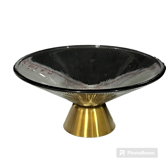 Crofton Centerpiece Bowl Smoked Glass - Picture 8 of 9